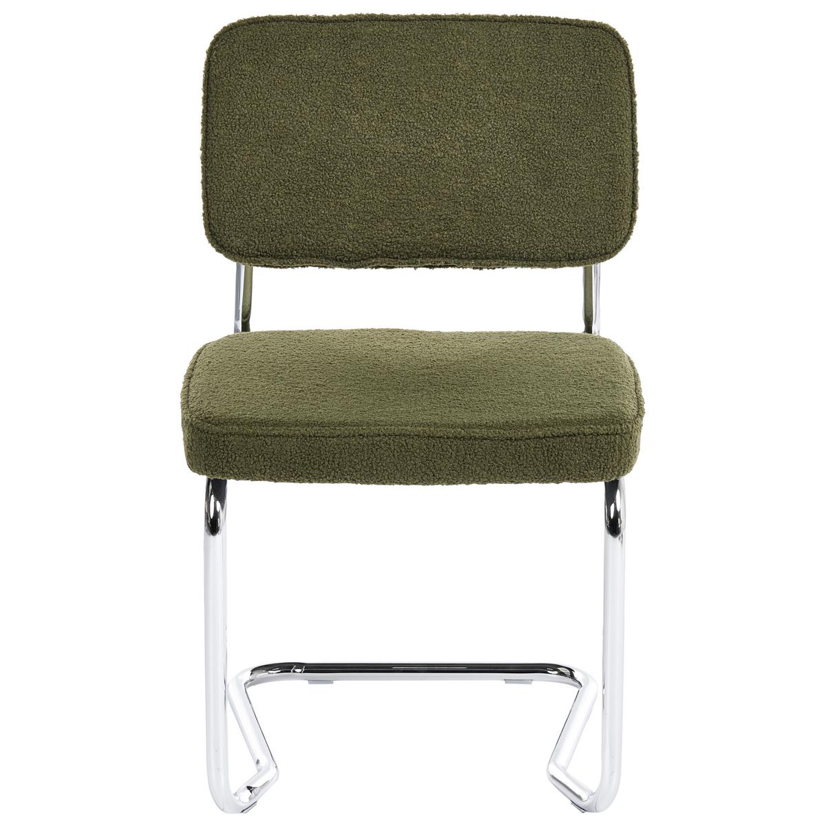 ESSZIMMERSTUHL 2er-Set Bouclé Grün Irwin - Grün, Textil (50/85/53cm) - Beliani