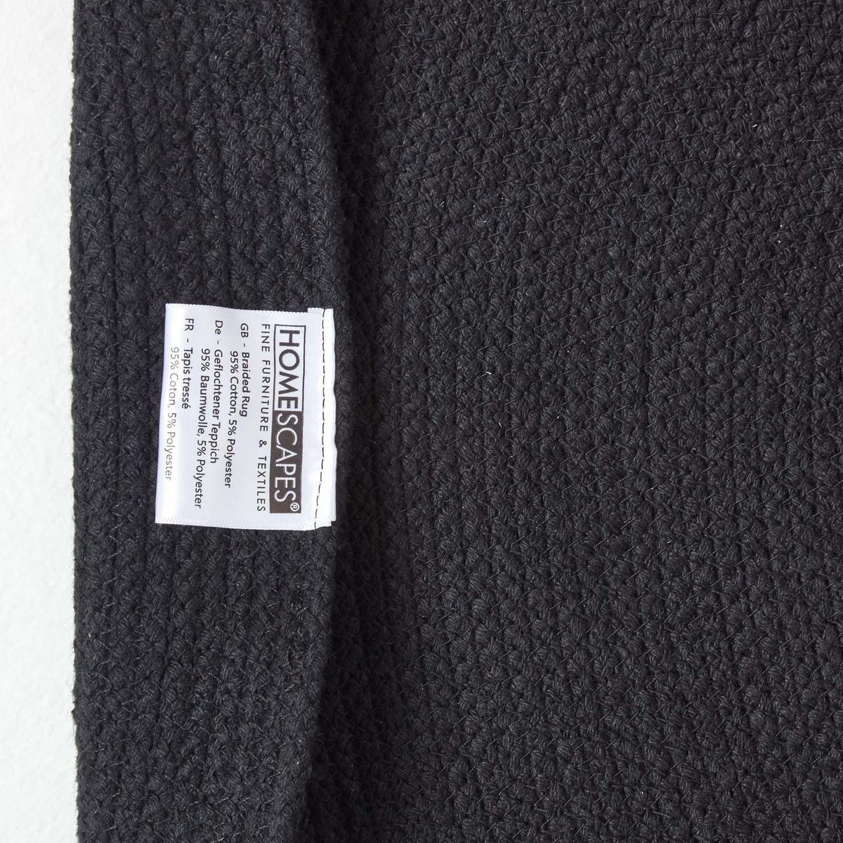 TEPPICHLÄUFER geflochten oval 66/200 cm - Schwarz, Textil (66/200cm) - Homescapes
