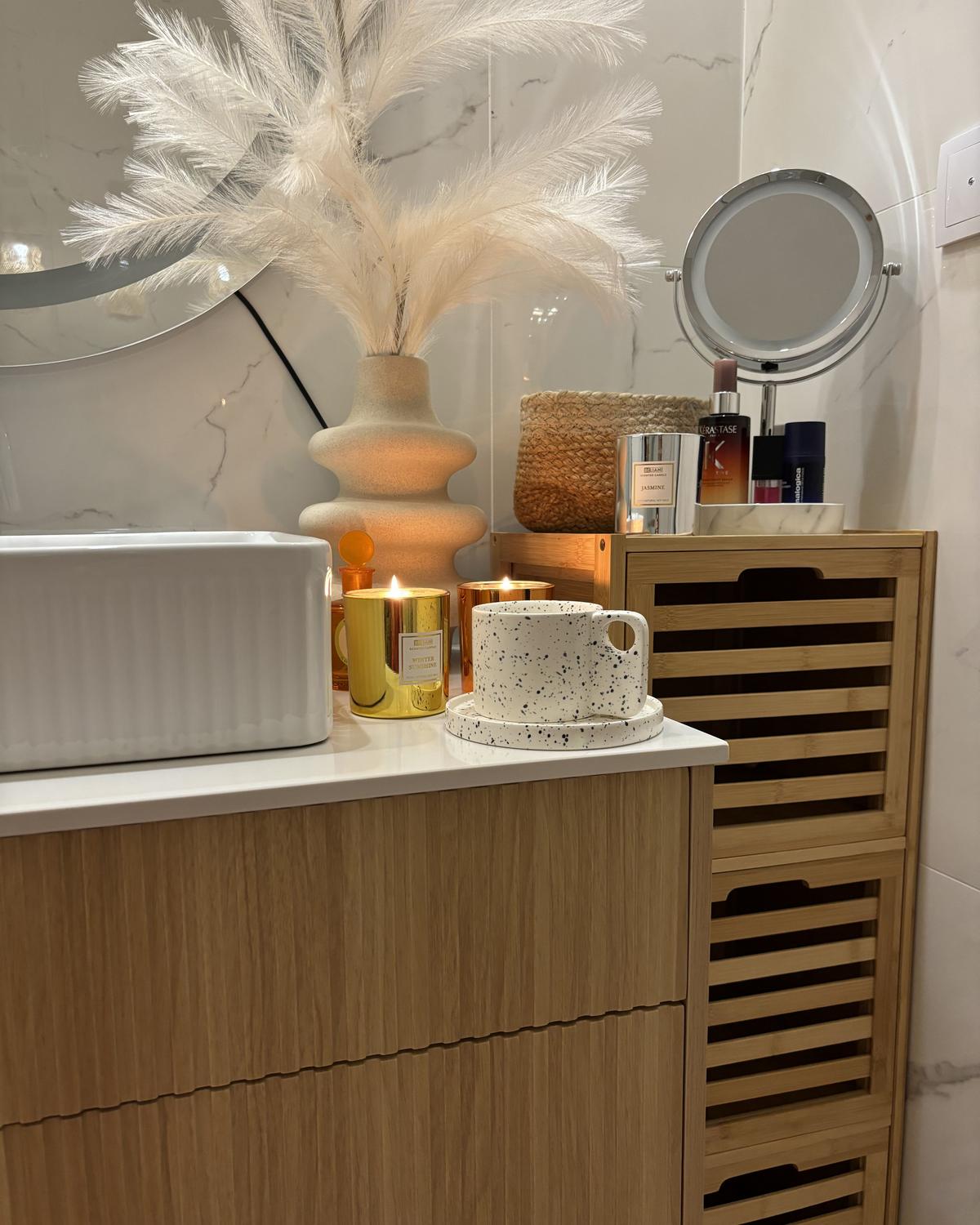 BAD-WANDSCHRANK 32 cm Hellbraun Shawnee - Braun, Holz (32/90/30cm) - Beliani