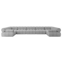 WOHNLANDSCHAFT modulares Sofa Birno-U3 - 475x190x70 cm Hellgrau Bouclé - Hellgrau, Holzwerkstoff/Textil (475/70/190cm) - ALTDECOR