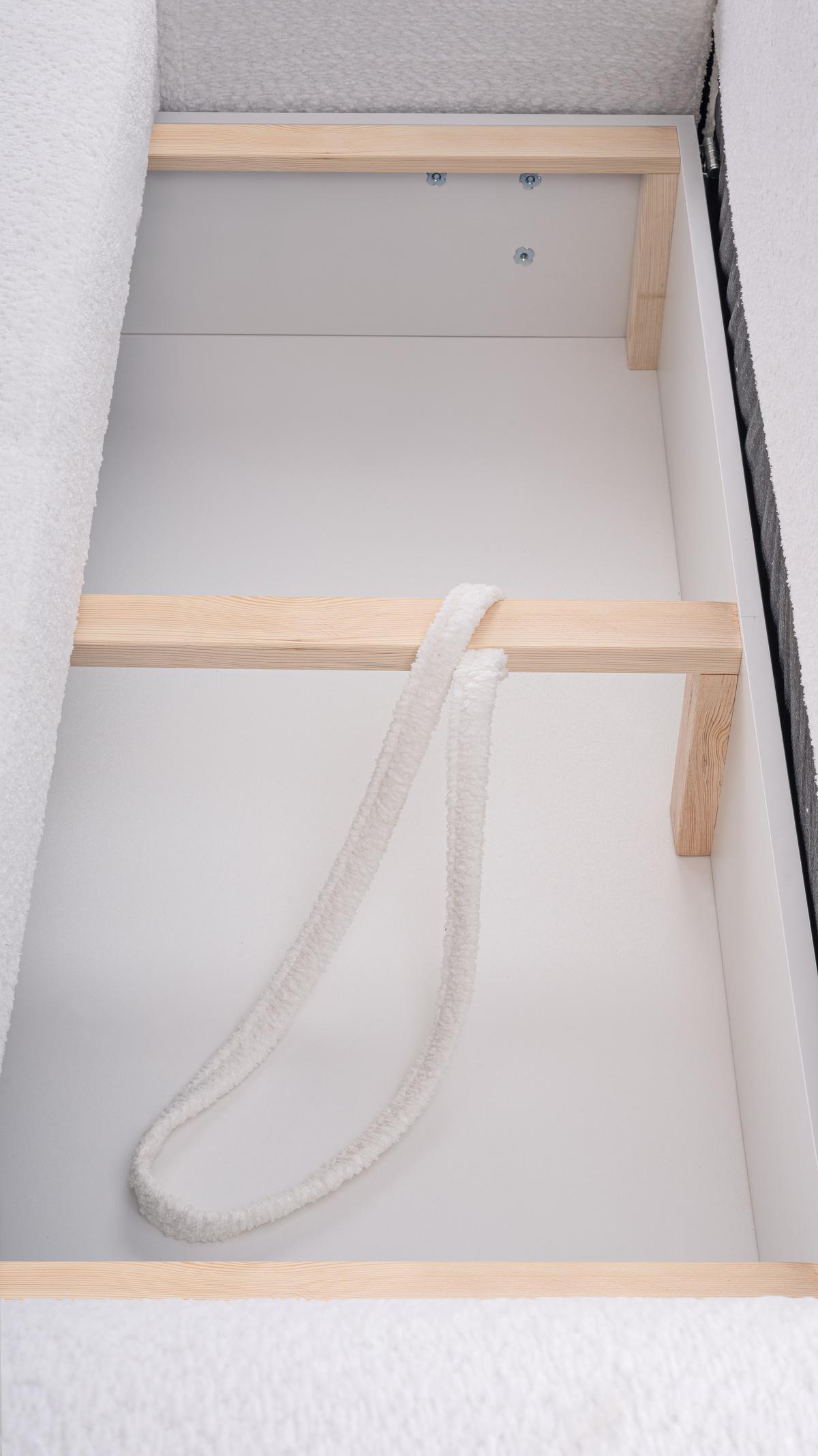 ECKSOFA FILO Grün Boucle-Stoff mit Schlaffunktion - Grün, Holz (260/168cm) - MASSENO