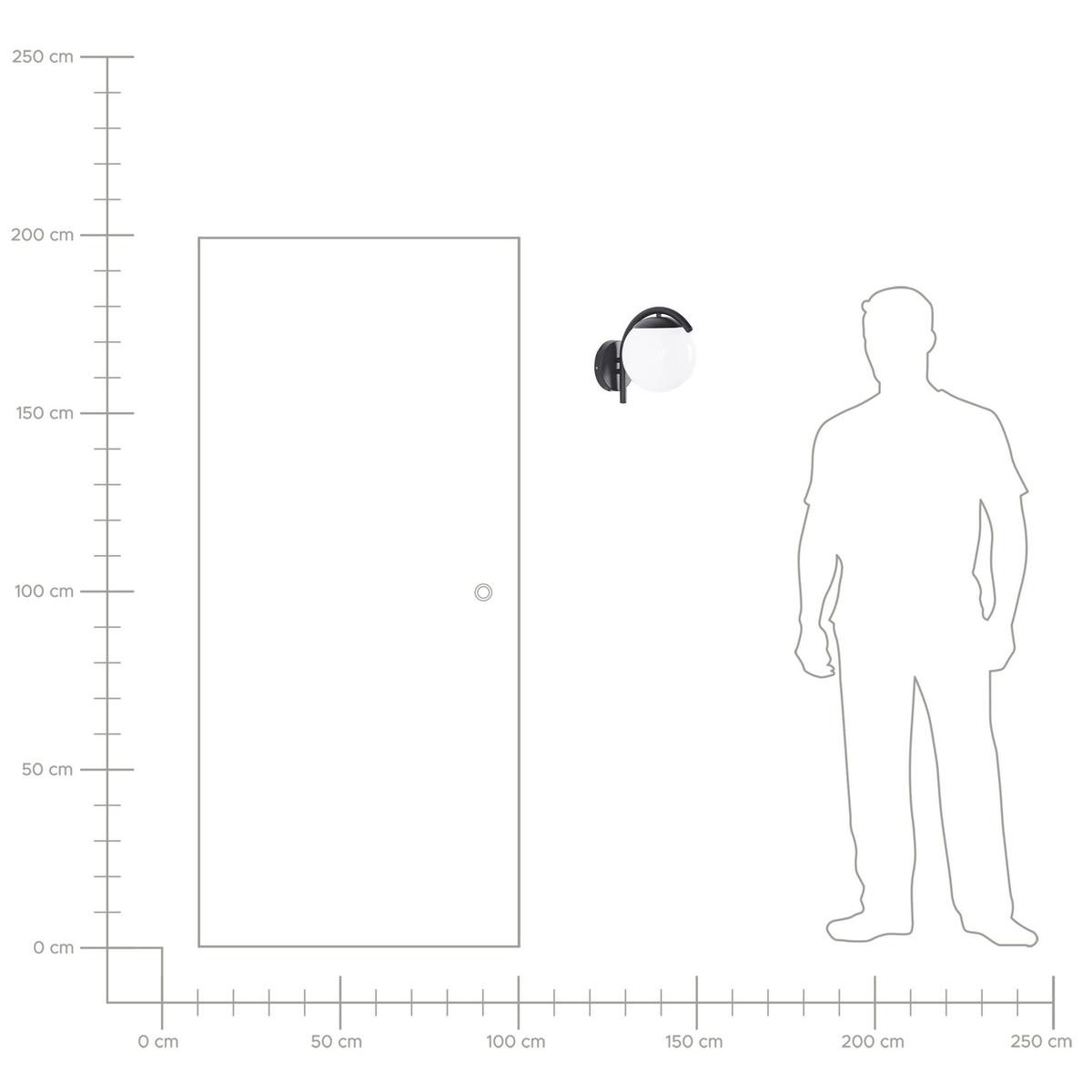 AUSSENWANDLEUCHTE Schwarz Kulsi - Schwarz, Metall (20/26/28cm) - Beliani