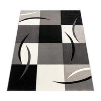 KURZFLORTEPPICH, kariert, Florhöhe 12 mm, Schwarz, 120 x 170 cm - Schwarz, Textil (170/120cm) - KADIMA DESIGN