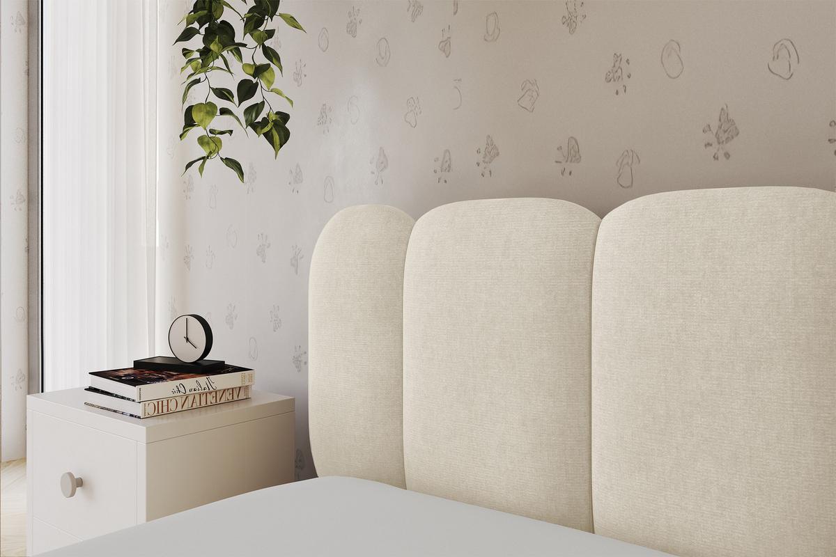 EINZELLBETT Jugendbett mit Bettkasten, Rechts - AVRY 80x200 Beige - Naturfarben, Holzwerkstoff/Textil (80/200cm) - ALTDECOR