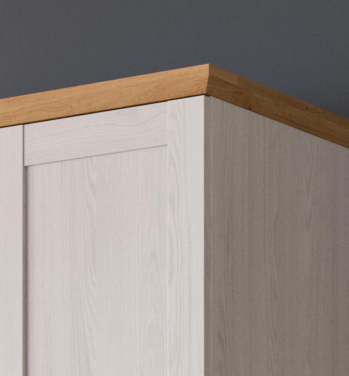 KLEIDERSCHRANK weiß Lärche, Eiche Artisan 2-türig 84 cm, Drehtürenschrank im Landhaus-Stil - Beige/Lärchefarben, Holzwerkstoff/Kunststoff (84/185/54cm) - Inn.Furn