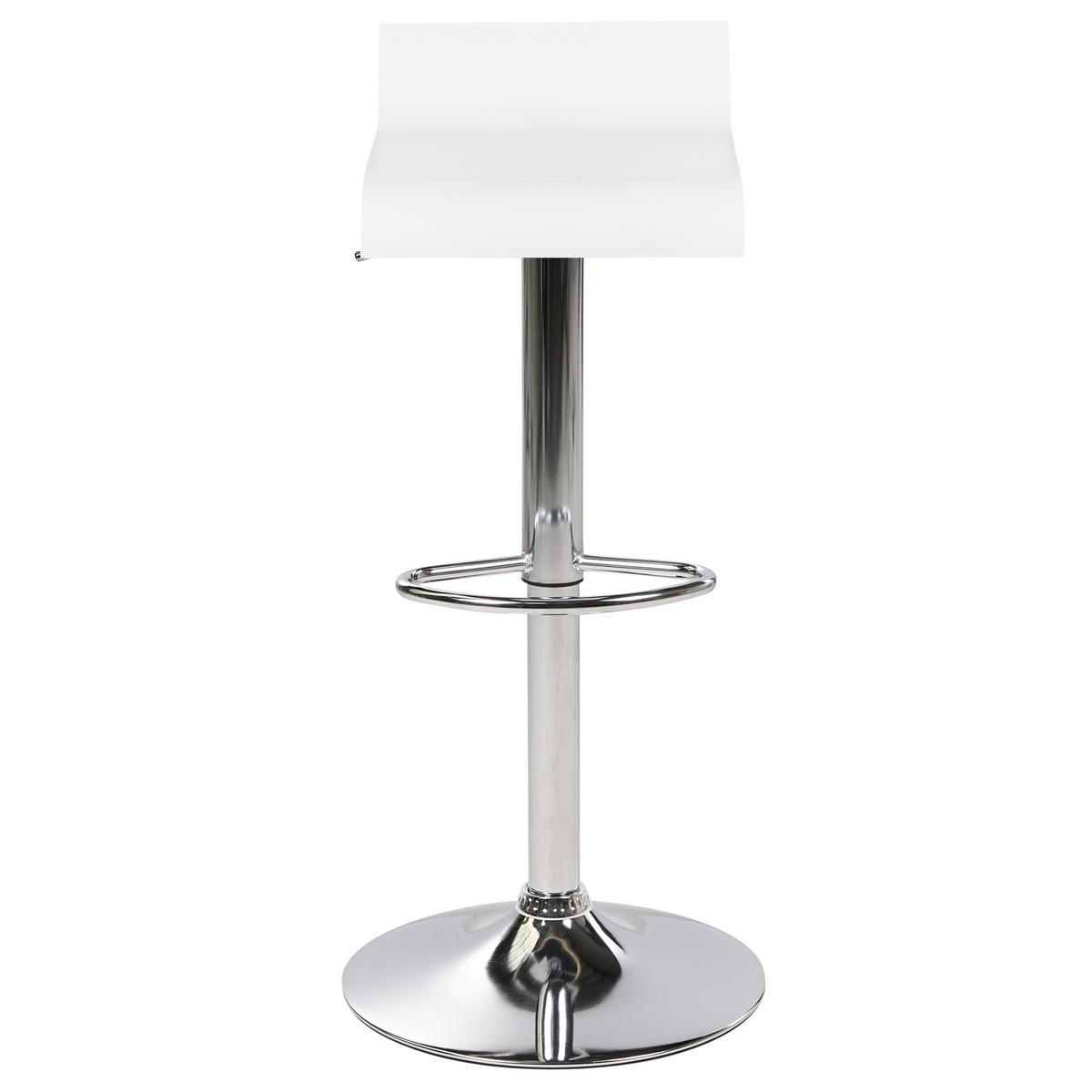 BARHOCKER 2er-Set weiß höhenverstellbar Valencia - Silberfarben/Weiß, Holzwerkstoff (42/90/42cm) - Beliani