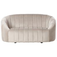 2-SITZER-SOFA Samtstoff Beige Malung - Beige, Textil (141/68/77cm) - Beliani