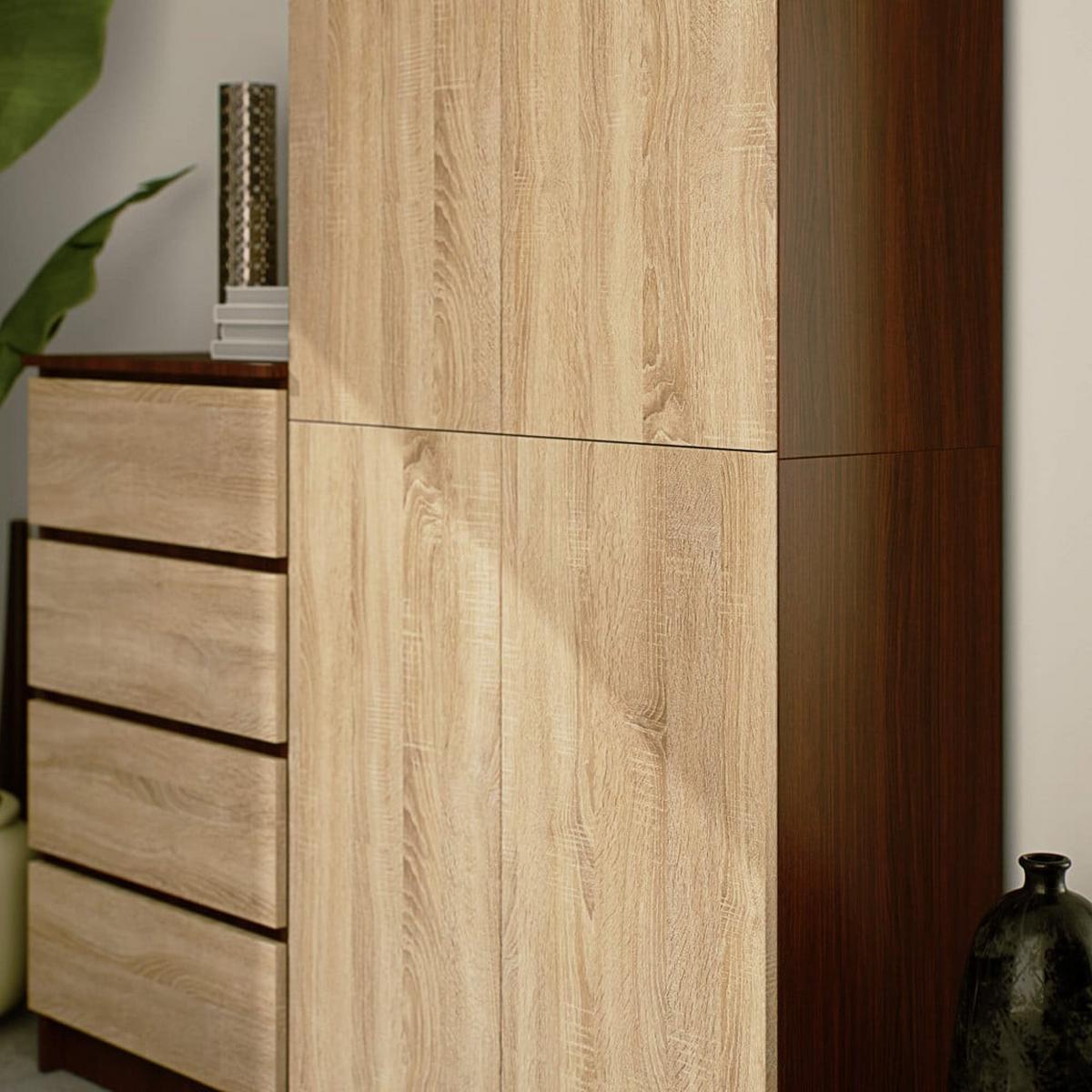 STANDREGAL Dunkelbraun, Eiche Sonoma 180/80/35 - Dunkelbraun, Holzwerkstoff (80/180/35cm) - RAUMHIRSCH FURNITURE