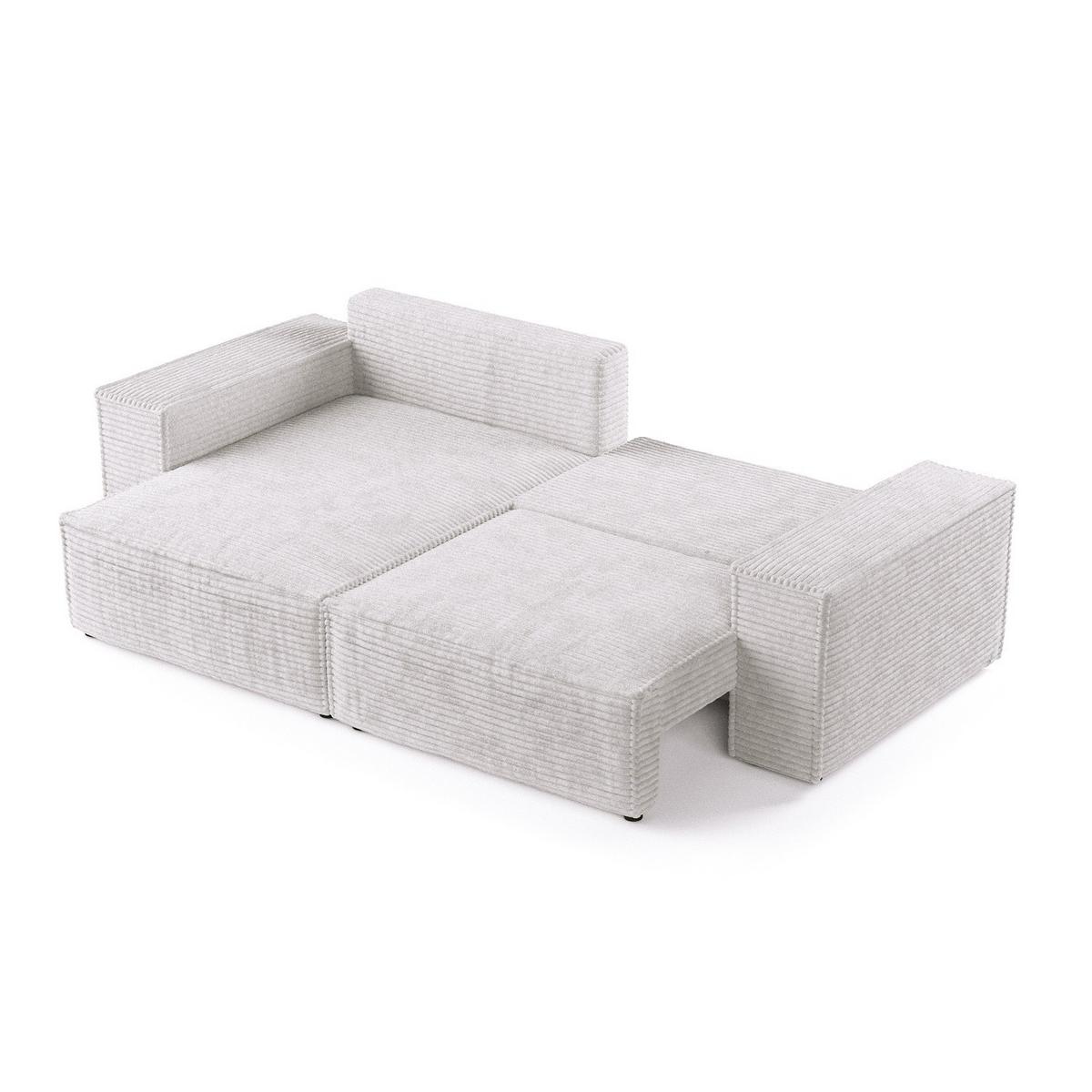 ECKSOFA SENSO mit Schlaffunktion Grau im Tilia Stoff - Schwarz/Grau, Holz/Holzwerkstoff (255/148cm) - AltaBeds