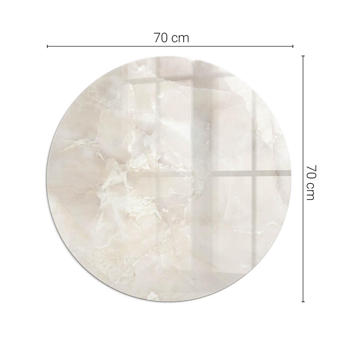 GLASPLATTE für Kamin Ø 70 cm - Creme, Glas (70/70/0.4cm) - TULUP
