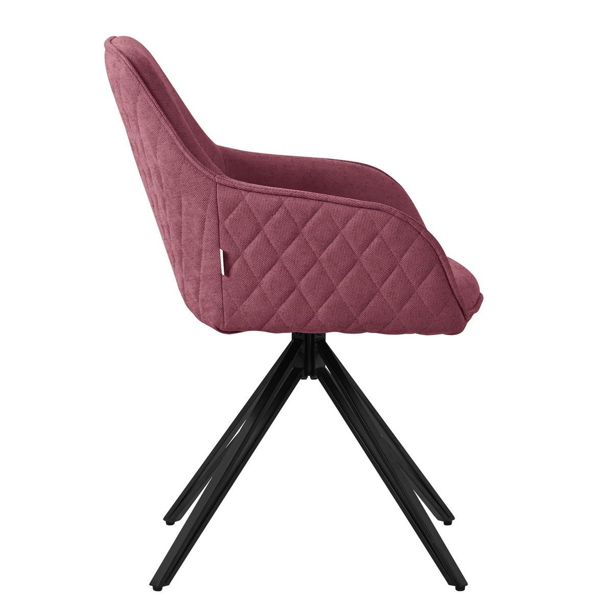 ESSZIMMERSTUHL 4er Set drehbar Altrosa Webstoff - Pink/Schwarz, Textil/Metall (61/84.5/57cm) - ML-DESIGN