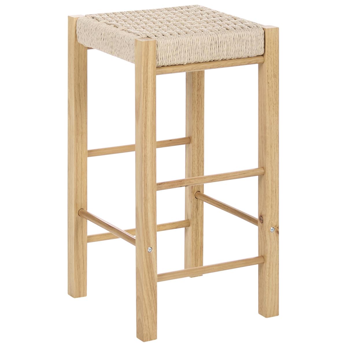BARHOCKERN 2er-Set Braun Embrun - Hellbraun/Beige, Holz (35/66/35cm) - Beliani