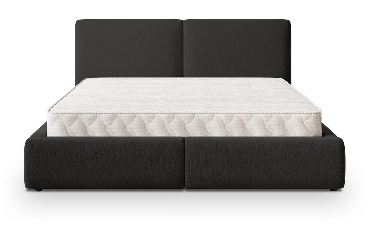 POLSTERBETT FELURO SR 200x200 cm mit Bettkästen - Schwarz - Schwarz, Holz/Textil - MASSENO