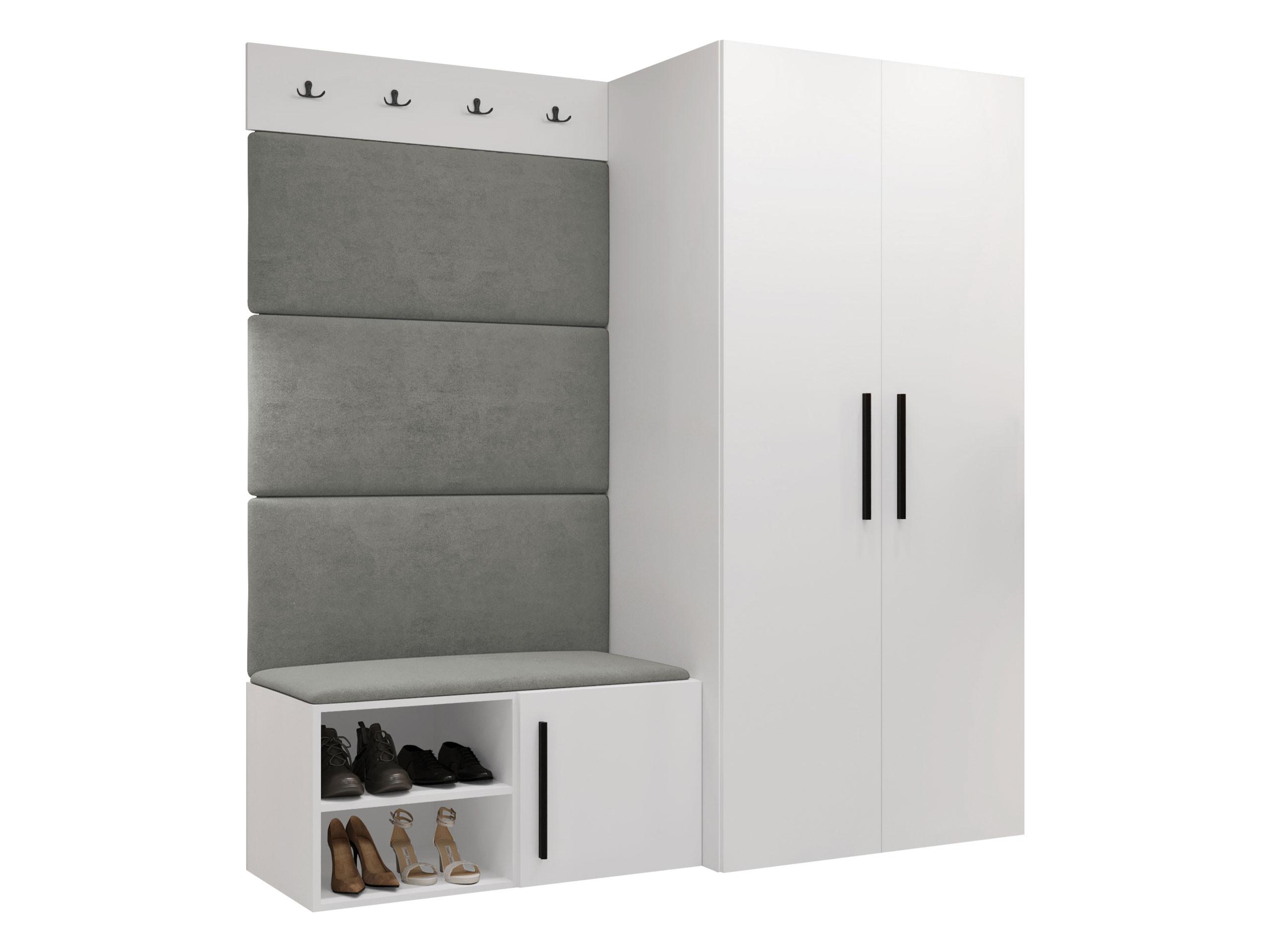 GARDEROBEN-SET Medi I - Schwarz/Weiß, Holzwerkstoff/Kunststoff (80/191/50cm) - MIRJAN24