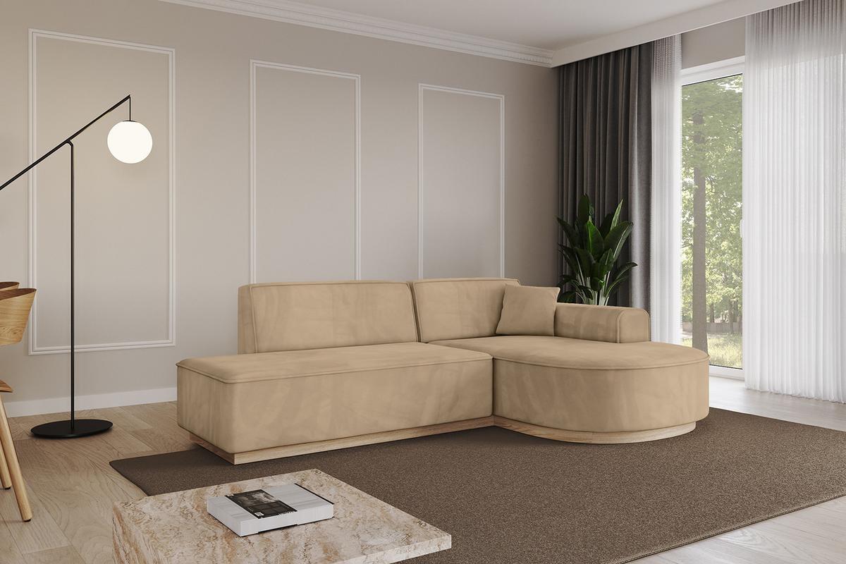 ECKSOFA Ottomane Rechts ARRIO-L1 - 243x171x83 cm Beige - Beige, Holzwerkstoff/Textil (243/171cm) - ALTDECOR