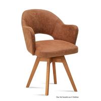 ARMLEHNSTUHL drehbar (6er-Set) Dosya 59x87x61 Eiche geölt/Cognac - Cognac/Eichefarben, Kunststoff (61/87/59cm) - 58aufmkessel