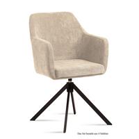 ARMLEHNSTUHL drehbar (4er-Set) Denice 57x87x60 Schwarz/Natur - Schwarz/Naturfarben, Kunststoff (60/87/57cm) - 58aufmkessel