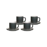 ESPRESSOTASSEN MIT UNTERTASSEN Jasper Grau 100 ml 4er Set - Grau, Keramik (2/2/2cm) - Ritzenhoff Breker