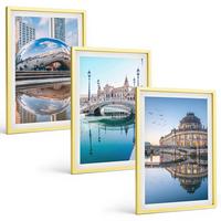 BILDER SET 3er Set - 40x60 cm Goldrahmen - Architektur von Städten am Wasser - Goldfarben, Kunststoff (40/60cm) - TULUP