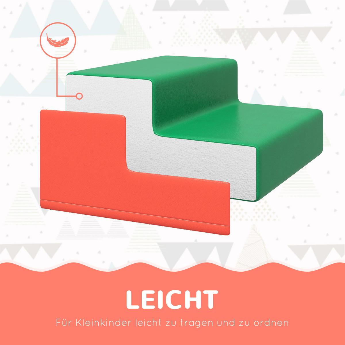 BAUSTEINSET 4er-Set Schaumstoff Bausteine Bauspielzeug für 1-3 Jahre alt Kinder - Rot, Kunststoff (50/39/150cm) - HOMCOM