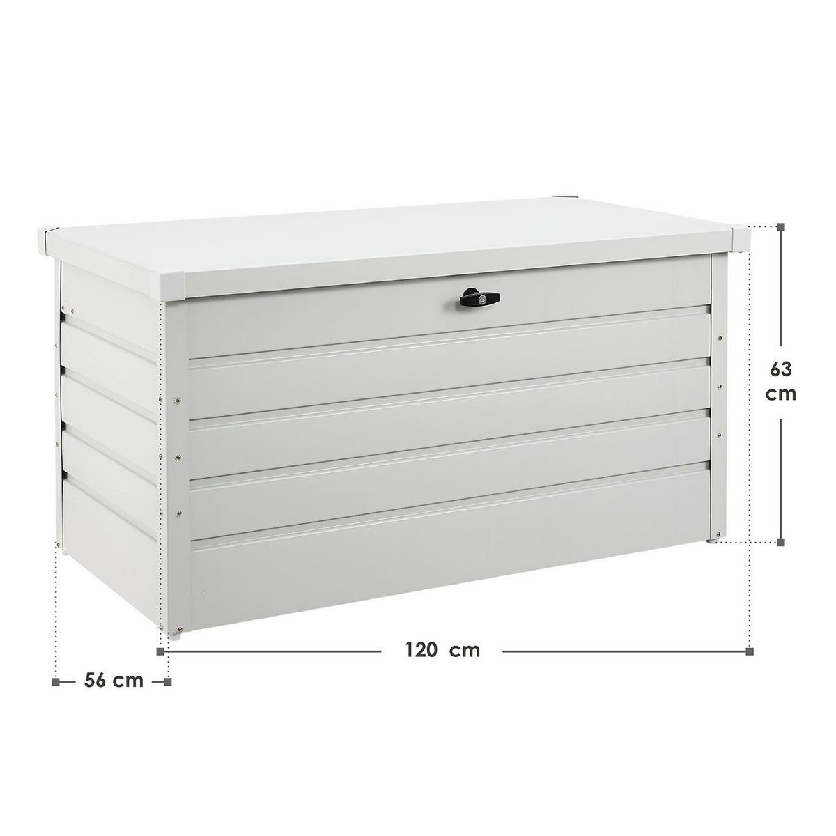 AUFBEWAHRUNGSBOX Limani weiß - Weiß, Metall (120/63/53cm) - Juskys