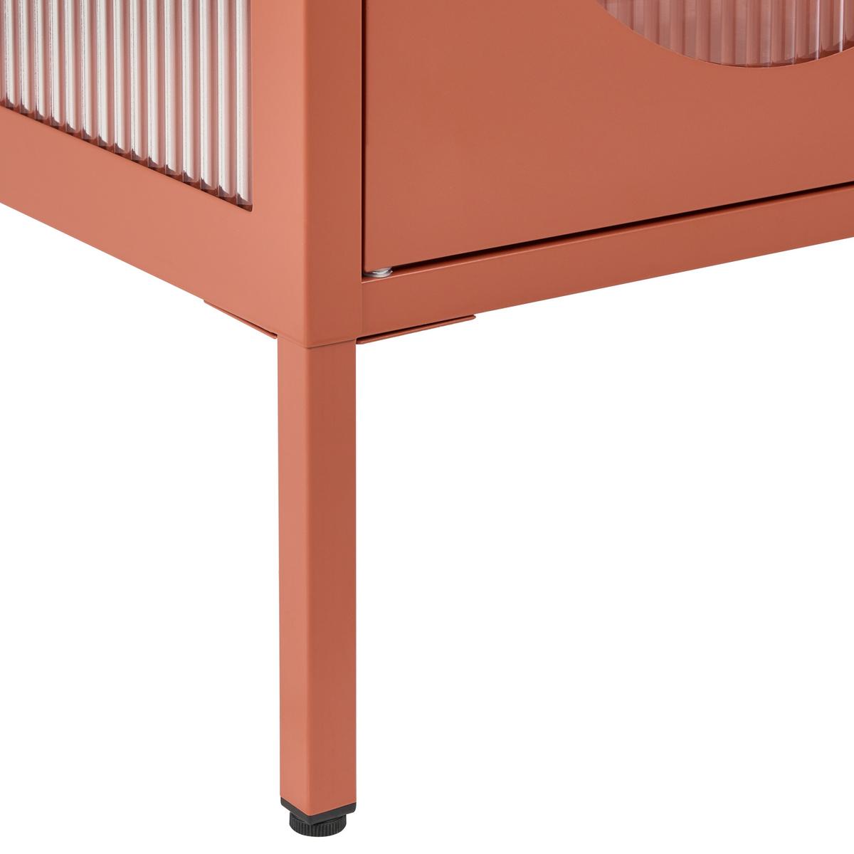VITRINE mit Glastüren Metall 80 cm Goldbraun Foxton - Goldfarben/Braun, Metall (80/181/35cm) - Beliani