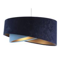 HÄNGELEUCHTE Blau 50/23 cm - Goldfarben, Kunststoff (50/1/23cm) - ONZENO
