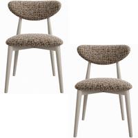 POLSTERSTUHL Mallow – 2er Set – Holzbeine in Kaschmir – Weiche Sitzfläche und Rückenlehne – Braun Chenille - Kaschmir, Holz/Textil (53/79/49cm) - WFL GROUP