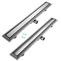 DUSCHRINNE Edelstahl Dusche & Bad 80/11 cm - Chromfarben, Metall (11/9/80cm) - EMKE