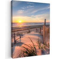 LEINWANDBILD Strand - Meer - Düne - Sonnenuntergang - Landschaft Room Decor 30x40 cm - Beige, Textil (30/40cm) - MuchoWow