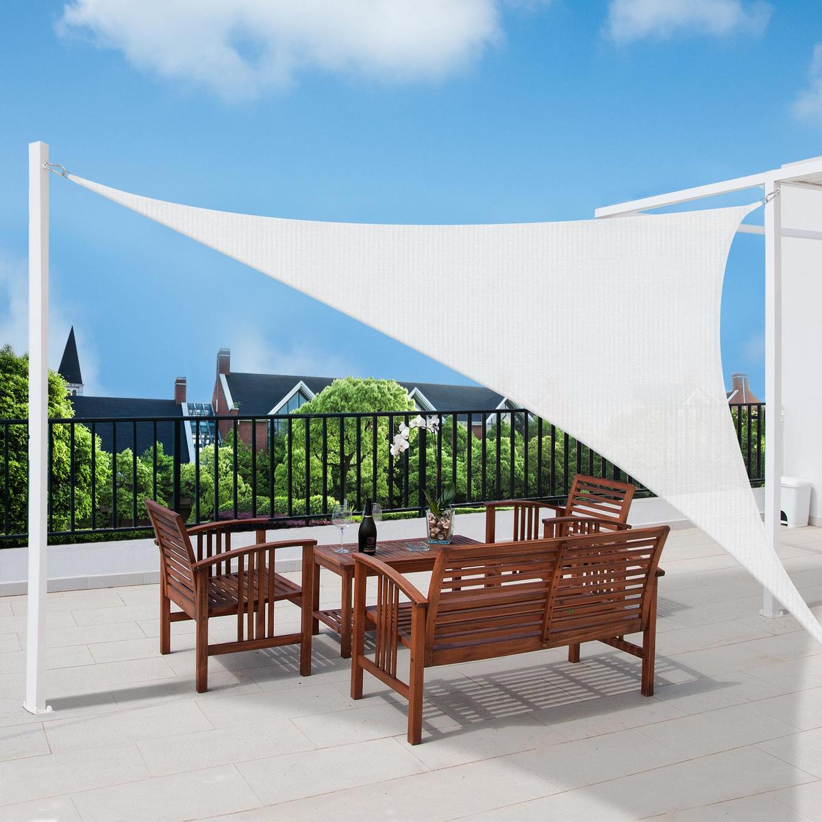 SONNENSEGEL SolVision HS9 360/360/360 cm dreieckig Weiß HDPE - Weiß, Kunststoff (360/360cm) - Sol Royal