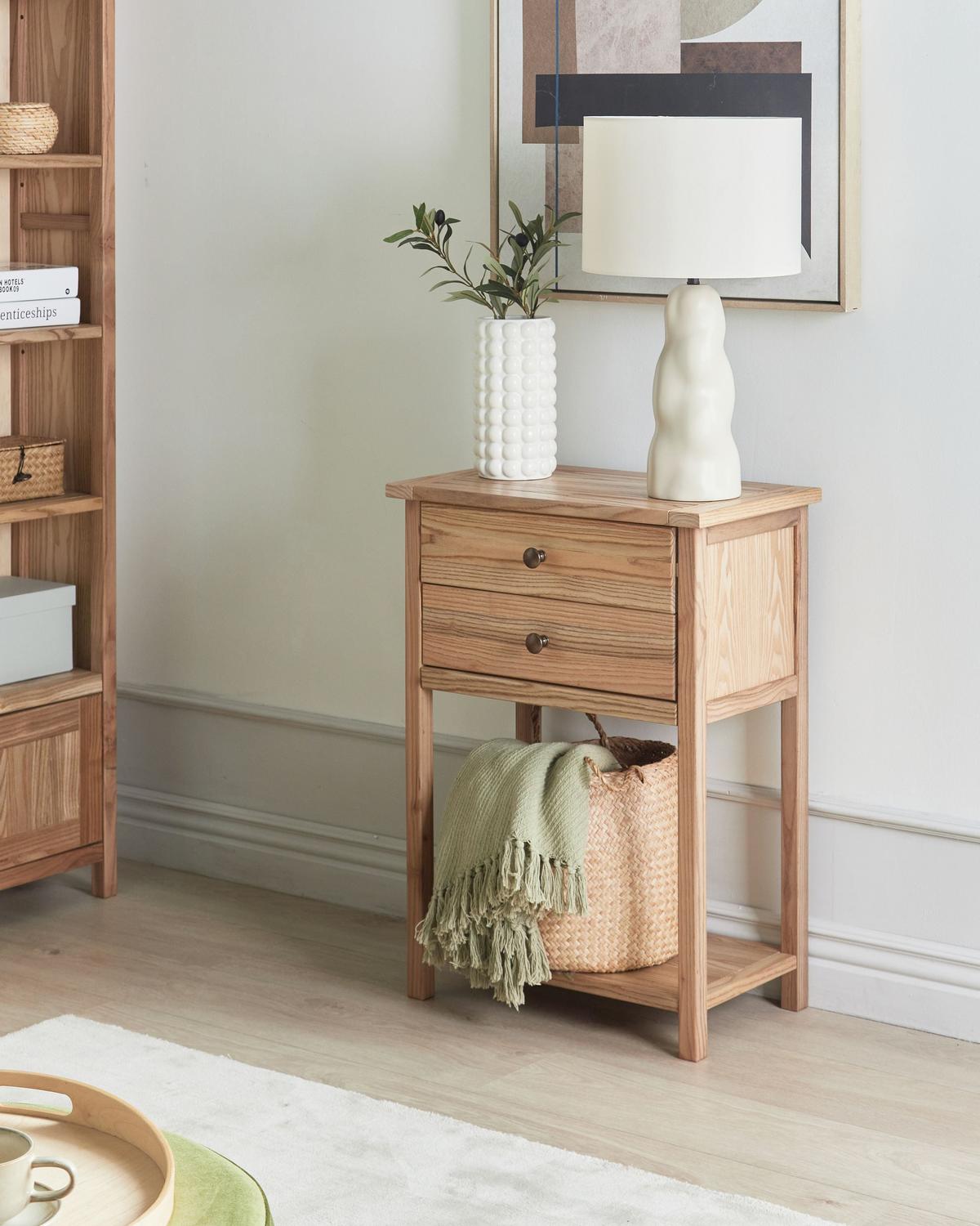 KONSOLENTISCH Sassafrasholz Braun Salton - Braun, Holz (53/74/31cm) - Beliani