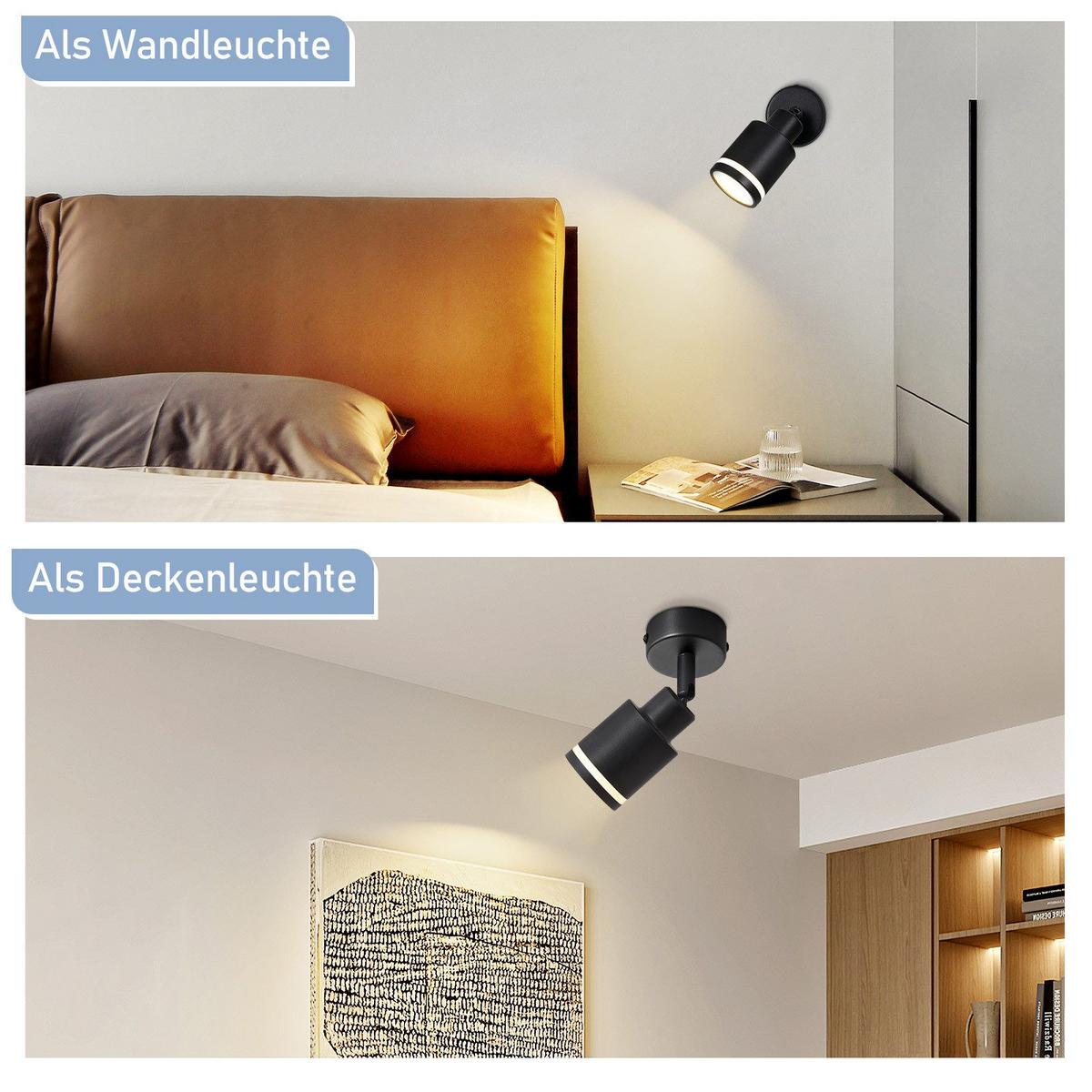 DECKENSTRAHLER Lauterberg 1-flammig 6/6/15.7 cm - Schwarz, Metall (6/6/15.7cm) - Nettlife