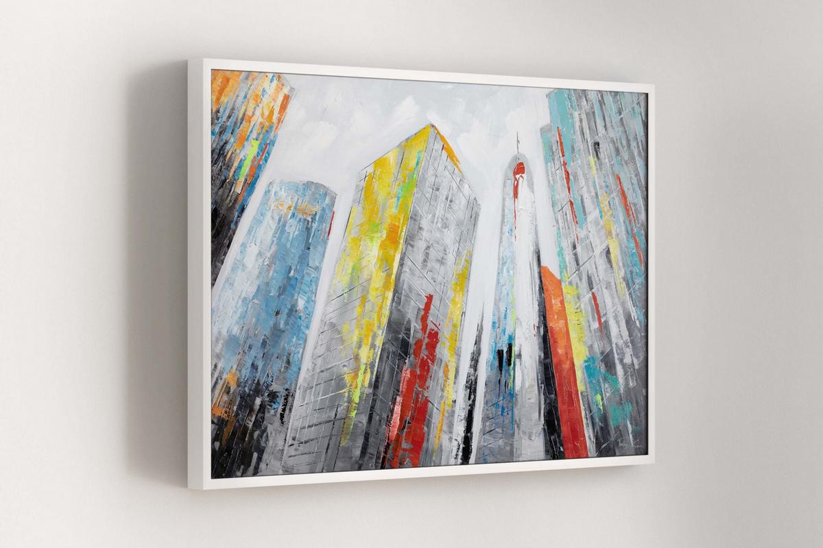 ACRYLBILD HANDGEMALT 120/80 cm - Multicolor/Grau, Holz/Textil (120/80cm) - KUNSTLOFT