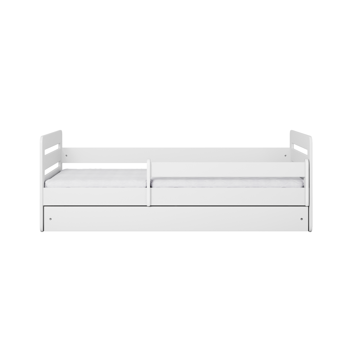 KINDERBETT Tomi mit Schublade und Matratze Weiß 90/65/164 - Weiß, Holzwerkstoff (80/160cm) - RAUMHIRSCH FURNITURE