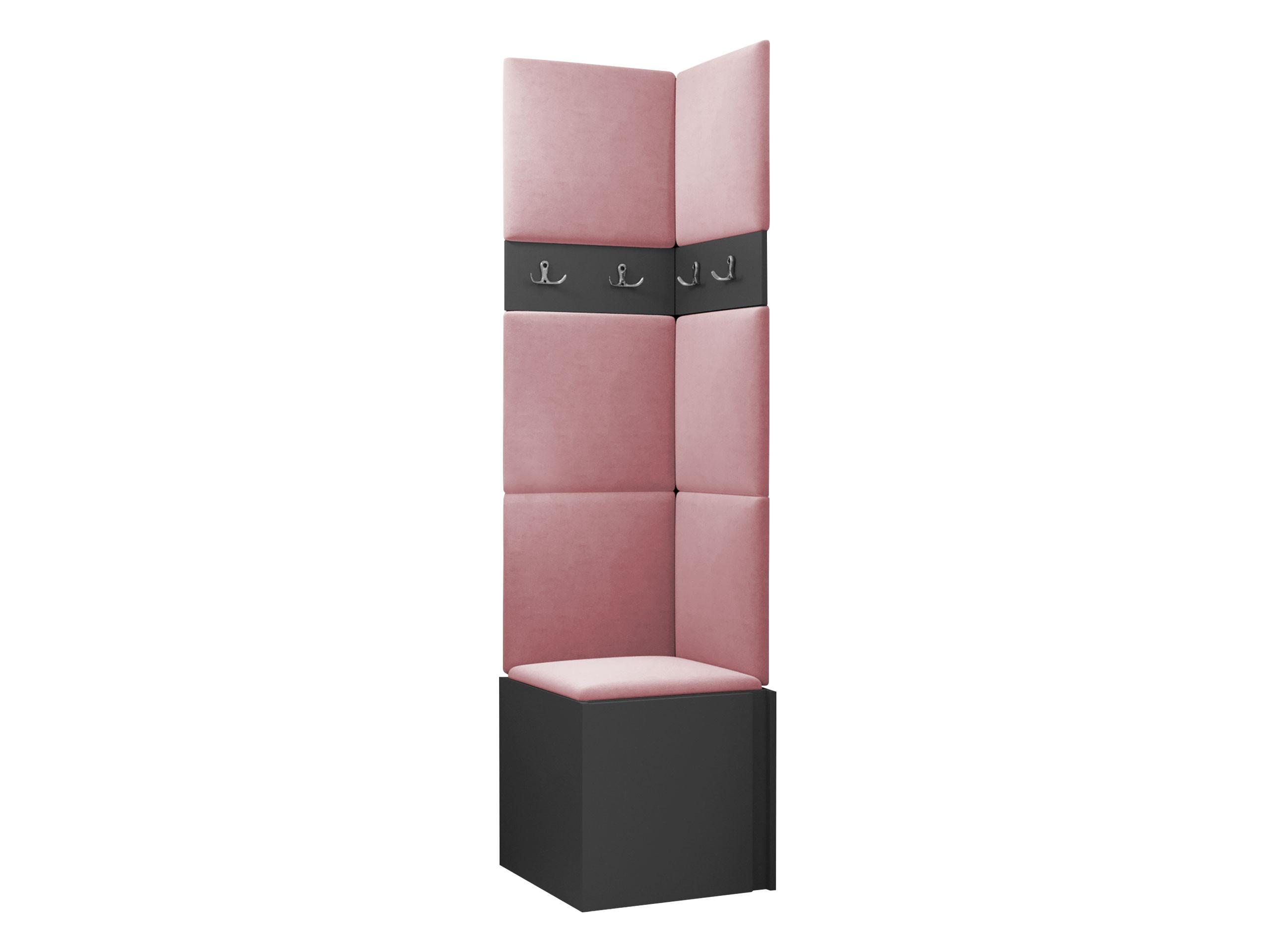 GARDEROBEN-SET Orion XXI - Graphitfarben/Rosa, Holzwerkstoff/Kunststoff (42/186/46cm) - MIRJAN24
