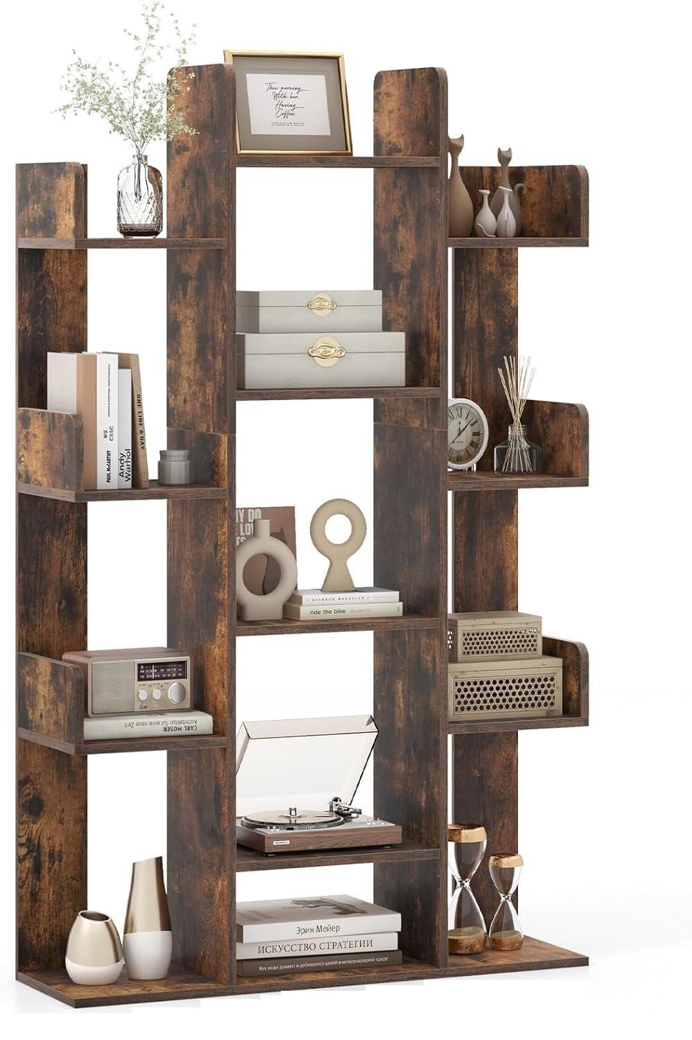 BUCHERREGAL Braun - Braun, Holz (86/141/25cm) - COSTWAY