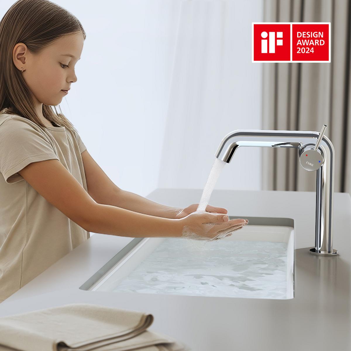 WASCHTISCHARMATUR Ventilkernzertifizierung Chrom 15cm - Chromfarben, Metall (20/7.6/22.2cm) - EMKE