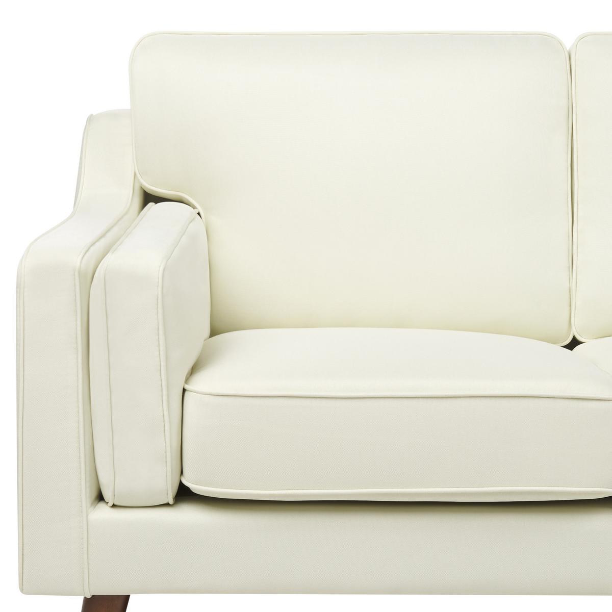 2-SITZER-SOFA cremeweiß Lokka - Hellbraun/Weiß, Textil (150/85/83cm) - Beliani