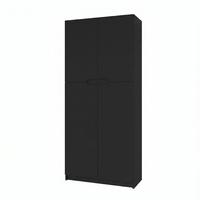 BÜROSCHRANK Logan Fronten in Schwarz matt - Schwarz, Holzwerkstoff (82/184/37cm) - Vladon
