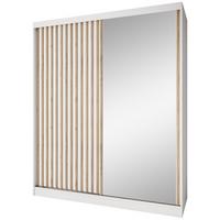 SCHWEBETÜRENSCHRANK Donatello mit 2 Türen und Schubkasteneinsatz, 180 cm, Weiß+eiche Artisan - Weiß/Eiche Artisan, Holzwerkstoff (180/205/60cm) - Beautysofa