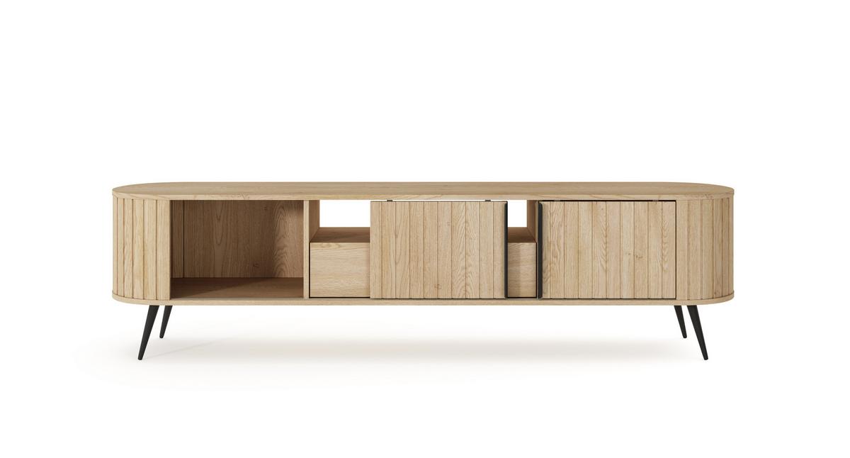 LOWBOARD CARA 196/51,2/40,2 cm, Eichefarben - Eichefarben, Holzwerkstoff (196/51.2/40.2cm) - MASSENO