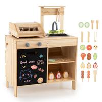 KINDERKÜCHE Outdoor Natur - Naturfarben, Holz (40/69/90cm) - COSTWAY