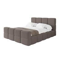 POLSTERBETT mit Bettkasten und Lattenrost mit Matratze H3/H4, Kopfteil, Boxbett, mit Stauraum - NATA-Z 140x200 Braun - Braun, Holzwerkstoff/Textil (140/200cm) - ALTDECOR