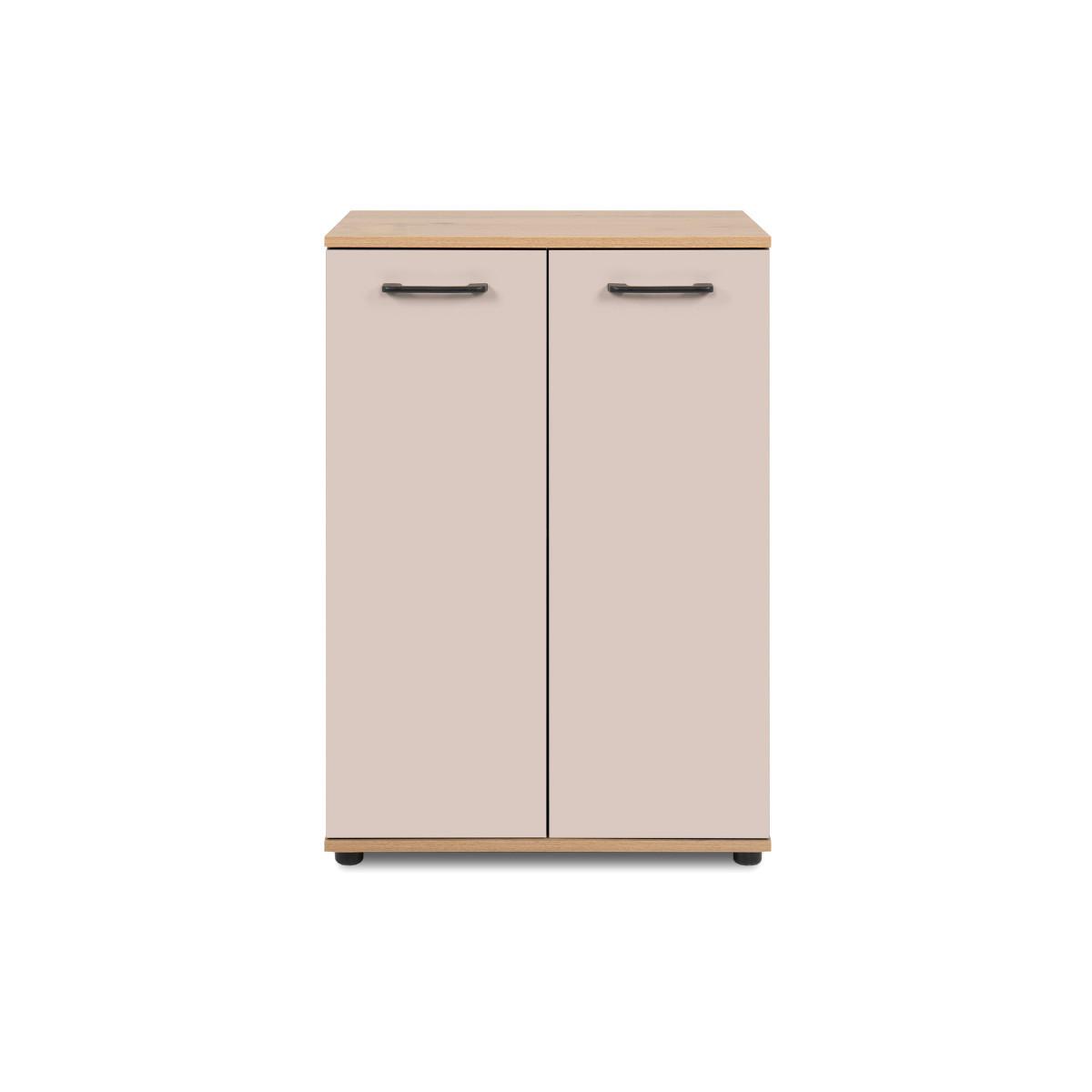 SIDEBOARD 2 Türen Eicheneffekt und Kaschmir 35/85,5/60 cm - Eschefarben, Holzwerkstoff (35/85.5/39.5cm) - Calicosy