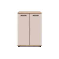 SIDEBOARD 2 Türen Eicheneffekt und Kaschmir 35/85,5/60 cm - Eschefarben, Holzwerkstoff (35/85.5/39.5cm) - Calicosy