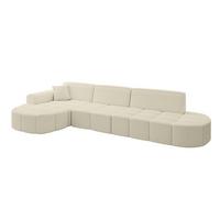 ECKSOFA Ottomane Links LIVO-L2 - 337x173x79,5 cm Beige - Beige, Holzwerkstoff/Textil (337/173cm) - ALTDECOR