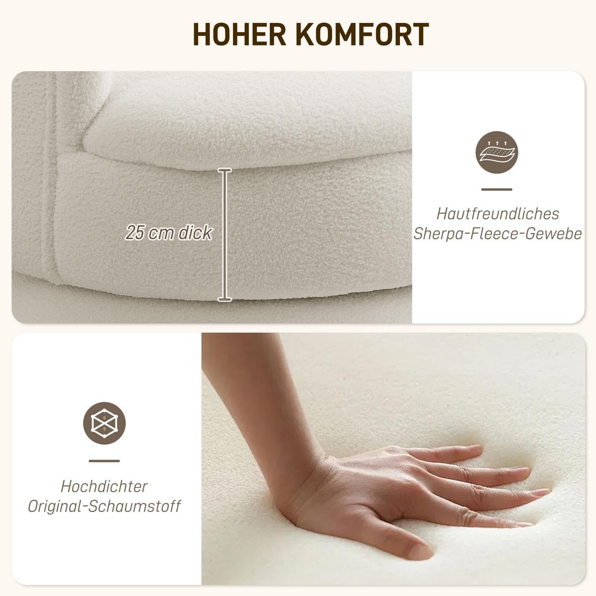 SESSEL, drehbar, Creme - Creme, Kunststoff (74/74/74cm) - HOMCOM