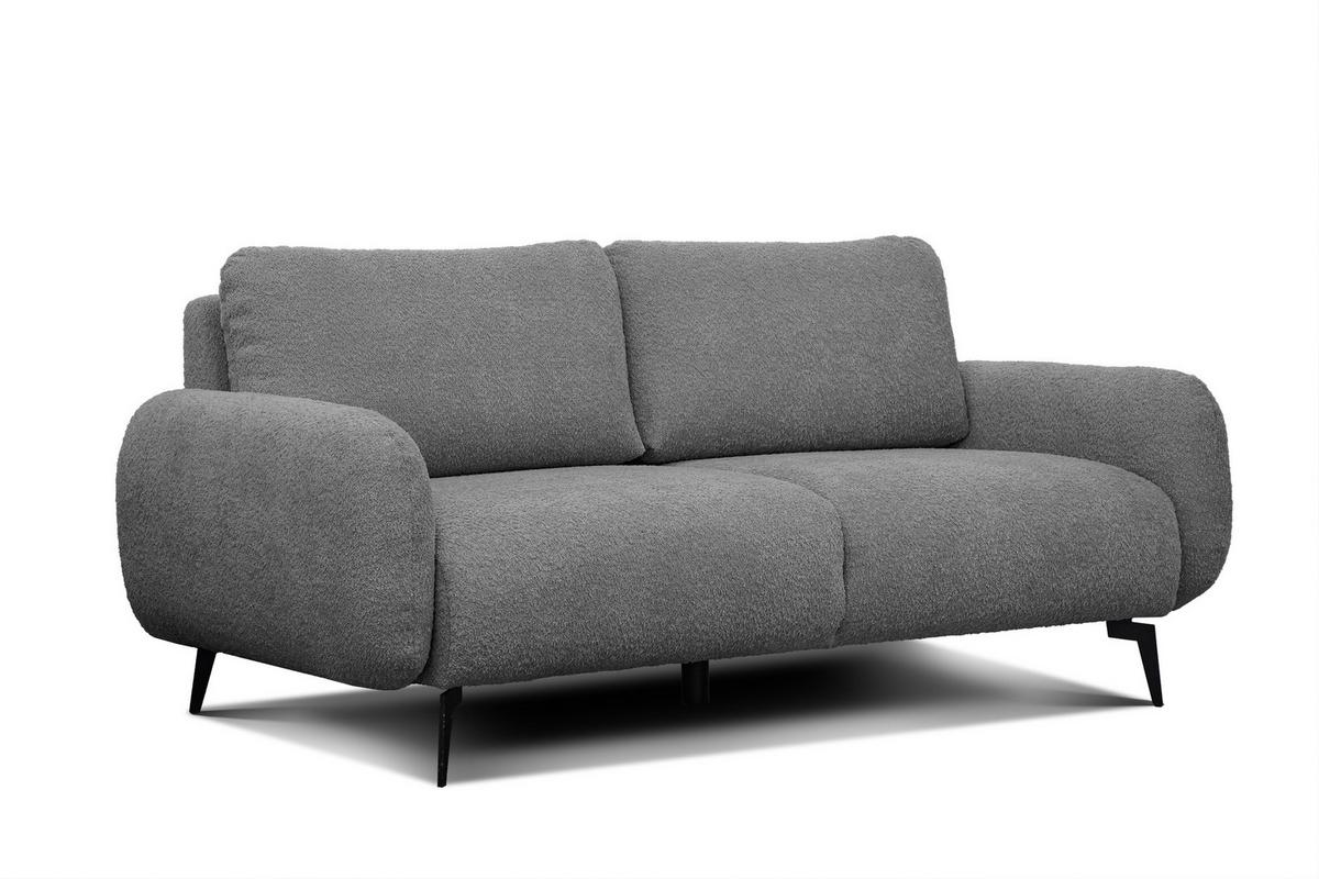 SOFA FEBE 3-Sitzer, grau - Schwarz/Grau, Holz/Textil (190/82/96cm) - Wozimo
