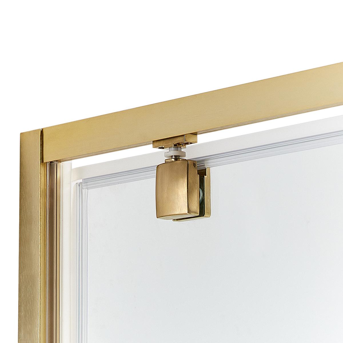 DUSCHKABINE 70/70/185 cm Gold Darli - Transparent/Goldfarben, Glas (70/70/185cm) - Beliani